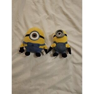 Despicable Me Minions Plush Lot of‎ 2 Illumination Thinkway Toys 6" Stuffed Toys